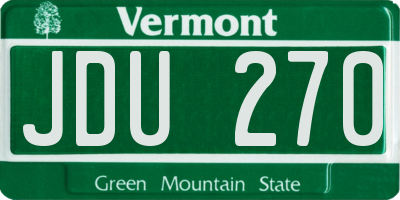 VT license plate JDU270