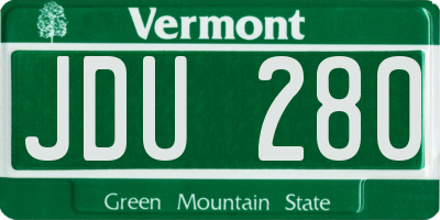 VT license plate JDU280