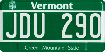 VT license plate JDU290