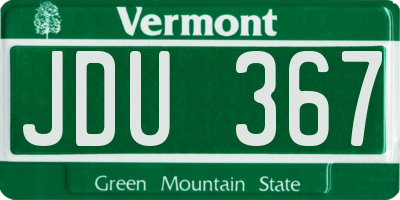 VT license plate JDU367