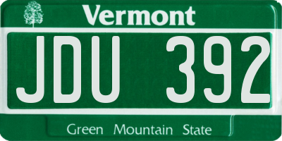 VT license plate JDU392