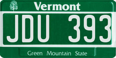 VT license plate JDU393