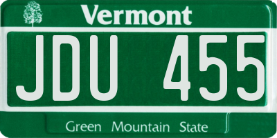 VT license plate JDU455