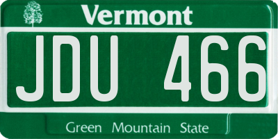 VT license plate JDU466