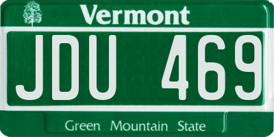 VT license plate JDU469