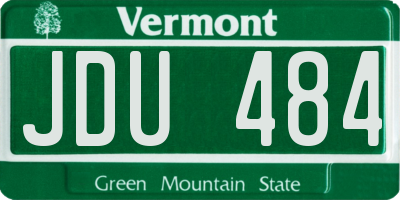 VT license plate JDU484