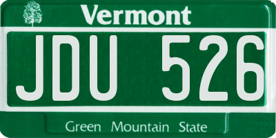 VT license plate JDU526