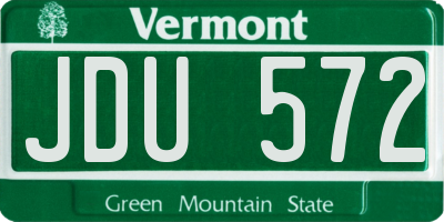 VT license plate JDU572