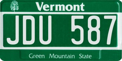 VT license plate JDU587