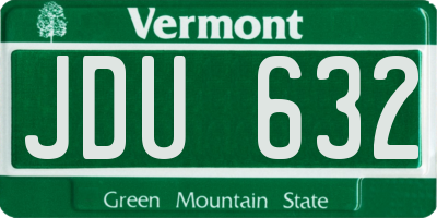 VT license plate JDU632