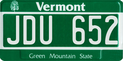 VT license plate JDU652