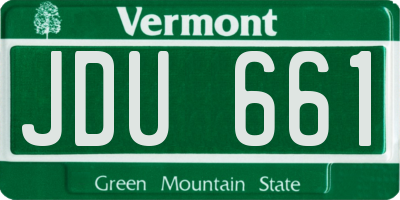 VT license plate JDU661