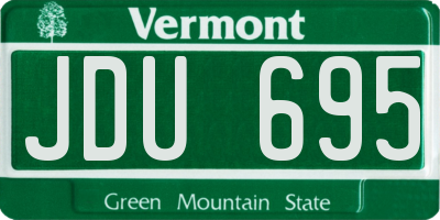 VT license plate JDU695