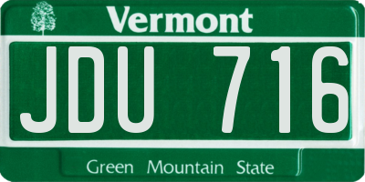 VT license plate JDU716