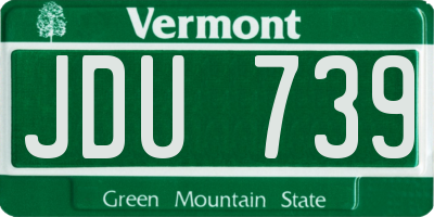 VT license plate JDU739