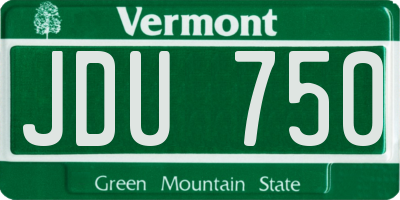 VT license plate JDU750