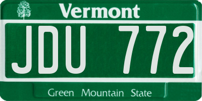 VT license plate JDU772