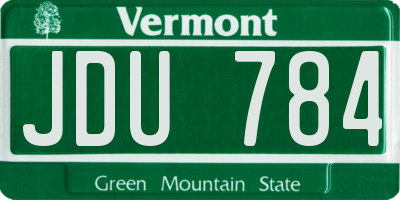 VT license plate JDU784