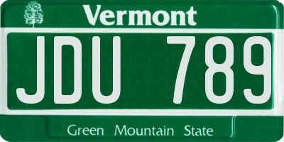 VT license plate JDU789