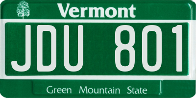 VT license plate JDU801