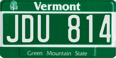 VT license plate JDU814
