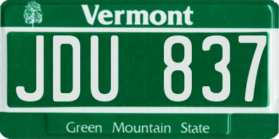 VT license plate JDU837