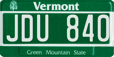 VT license plate JDU840