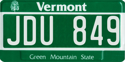 VT license plate JDU849