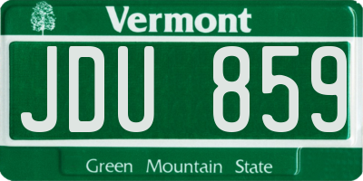 VT license plate JDU859