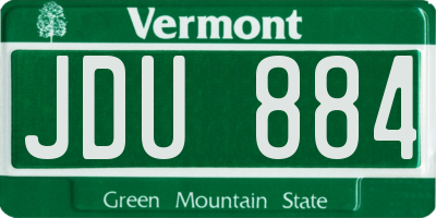 VT license plate JDU884