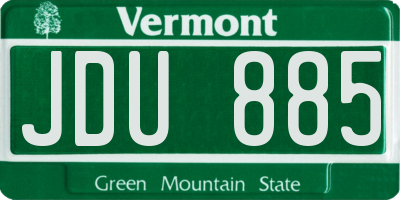 VT license plate JDU885