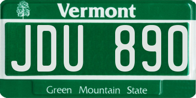 VT license plate JDU890