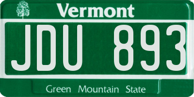 VT license plate JDU893