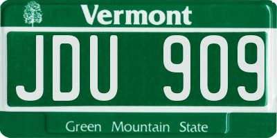 VT license plate JDU909