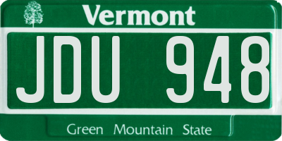 VT license plate JDU948