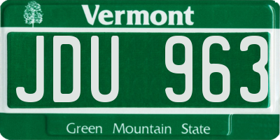 VT license plate JDU963