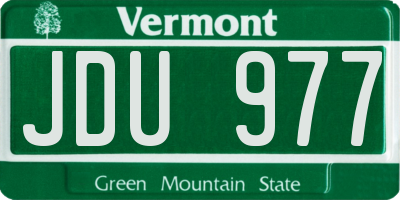 VT license plate JDU977