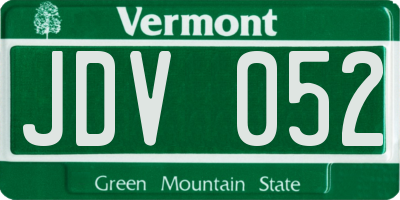 VT license plate JDV052