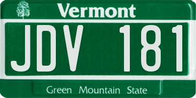 VT license plate JDV181