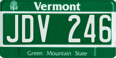 VT license plate JDV246