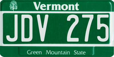 VT license plate JDV275