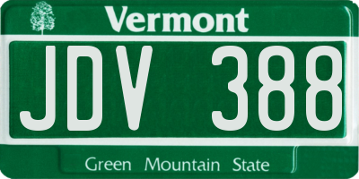 VT license plate JDV388