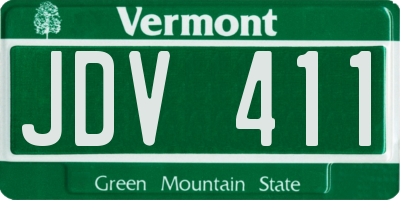 VT license plate JDV411