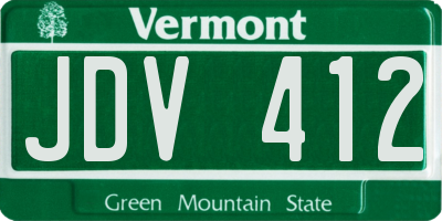 VT license plate JDV412