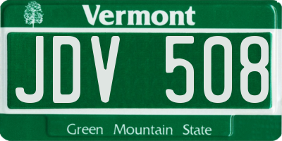 VT license plate JDV508