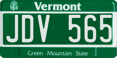 VT license plate JDV565