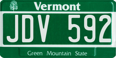 VT license plate JDV592