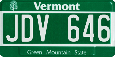 VT license plate JDV646