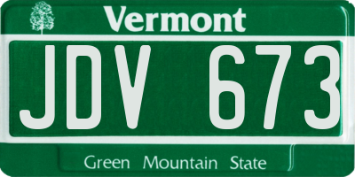 VT license plate JDV673