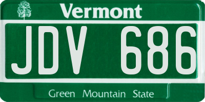 VT license plate JDV686